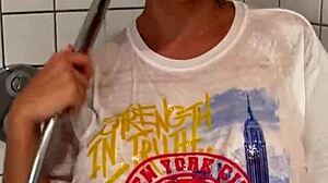 Busty Chubby Teen Sucks Monster Cock In Wet Backstage Shower, Gets Huge Facial