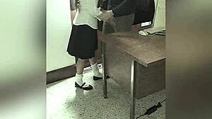 Mexican student seduces teacher in office for better grade with passionate sex