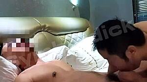 Asian man gay couple having raw sex in different positions