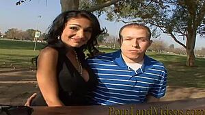 Hot wife Persia gets her pussy fucked by a huge cock while her husband watches closely beside her