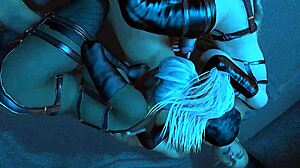 Guy is spooning with two ladyboys for a hot blowjob