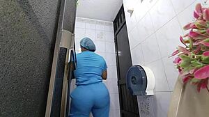 Hidden Camera in Hospital Bathroom Captures Curvy Nurse