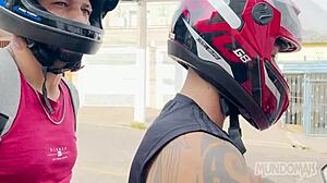 i rode the motorcycle with my friend