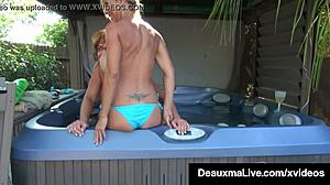 Watch cougars deauxma in bath sex with licking and pussy play!