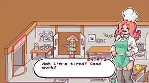 Futanari Waitress Spills Cum on Pizza in Kinky Hentai Game