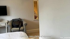 sharing a bed with coworker leads to unexpected morning fuck!