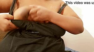 indian aunty teases with her sexy boobs on display