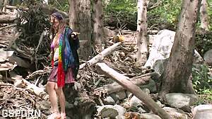 Sexy Natural 18 Yo Girl Masturbate Her Hairy Pussy in the Forest?