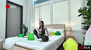 Stepbrother catches selina imai fingering her pussy?