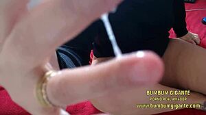 i came hard showing my cum on her big brazilian ass