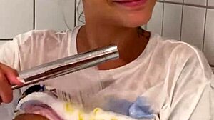 Busty Chubby Teen Sucks Monster Cock In Wet Backstage Shower, Gets Huge Facial