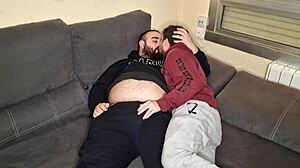 Oso and Chaser Suck Cocks in 69 on Sofa.