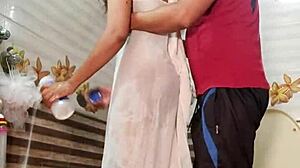 Cute college couple has homemade sex with rich asian model bent over