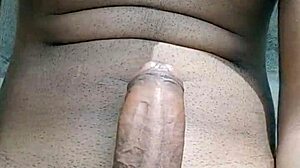 Indian gay guy having fun with big cock in public