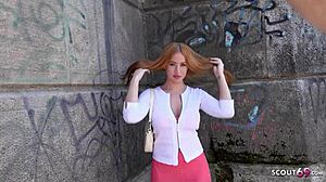German Scout - Ginger Girl Kiara With Big Tits Pickup And Fuck At Street Casting