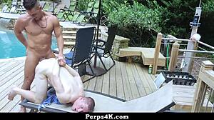 Security officer forces twink into intense deep cavity search