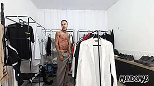 Hidden Office Closet Turns into Hot Gay Bareback 3some