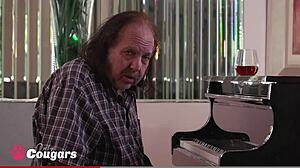 chunky brazilian milf works out in garage with tanned natural tits