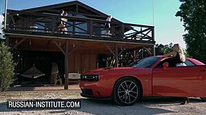 At the house party, Alyssa Reece engages in a threesome, riding and getting her tight pussy fucked.