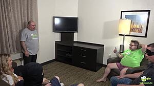 i'm tadople hosting an improv class that turns into a cum-filled gangbang with moaning and riding