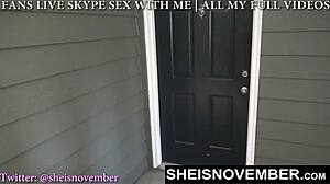 Caught stepsister outside, wanted dick sucked, msnovember gives risky blowjob in public 😏.