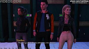 3D animated game with young sluts sharing a big cock