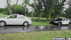 Cop get a surprise when he asked him to pull over - gay porn