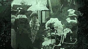 Dive into vintage porn with a hairy milf showcasing her big clit in retro interracial action.