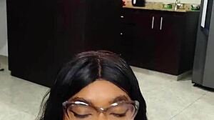 stepsister teaches delicious russian handjob in homemade fucking