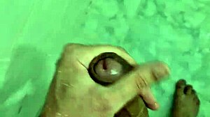 Gordinho enjoys a steamy solo session in the bathroom shower