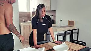 Young housewife gets taken by her stepson in steamy scene