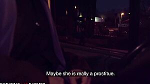 Cheating Brunette Babe In Stockings Fucked In Van By Stranger