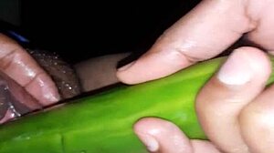 Sexy Indian Wife Teases With Oiled Pussy And Naughty Cucumber Play