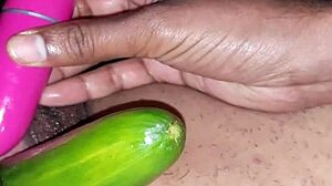 Sexy Indian Wife Teases With Oiled Pussy And Naughty Cucumber Play