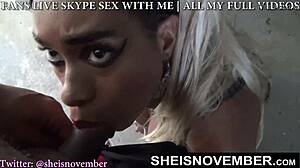 Caught stepsister outside, wanted dick sucked, msnovember gives risky blowjob in public 😏.