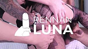 Young Whore Moans Loudly While Fucking Two Big Cocks and Getting Cum