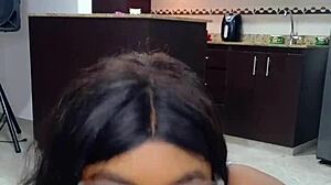 stepsister teaches delicious russian handjob in homemade fucking