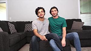 justin dean takes control over derek cline in a rough amateur session.