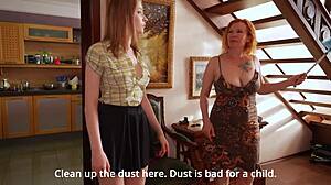 New Babysitter Fucks Two Redheads in Doggystyle for Creampie!