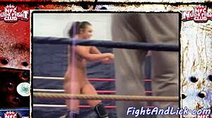 European Babes Wrestling In A Boxing Ring