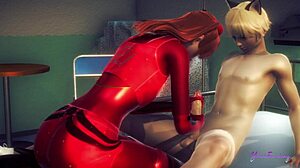 Asuka Femboy Swallows Cum in Wild Asian Anime 3Some