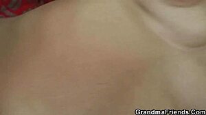 two guys bang and share super old blonde cleaning granny hard
