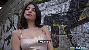 Public agent italian sweetheart gets fucked hard outside in a public place