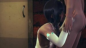 Asian Sissy Venti Gives Blowjob and Footjob in Crossdress Play