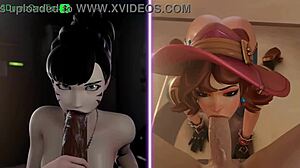 kiriko battles d-va in an intense hmv showdown