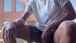 College Campus Wank in Public Outdoor Masturbation