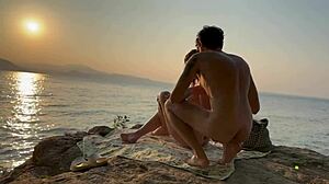 On a nudist beach, I asked a cute stranger to apply sunscreen on my natural tits.