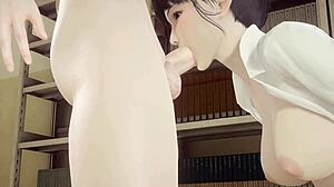 Uncensored Hentai with Shoko's Hard Sex in Library Scene