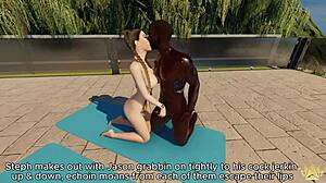 My boyfriend's roommate with long legs in dorm cartoon