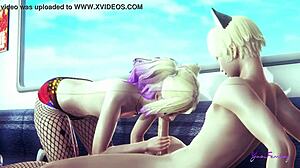 Harley Quinn Femboy Shows Sissy Skills in Japanese Anime. Wild Yaoi Action in Suicide Squad Game.